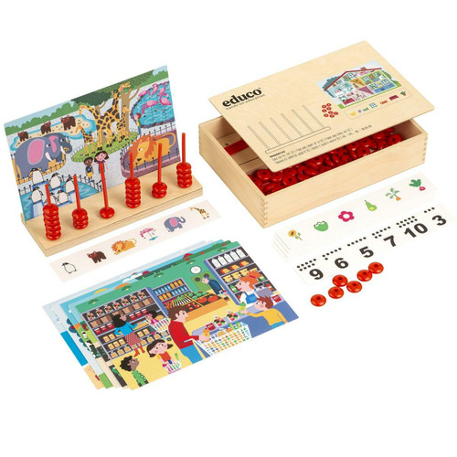 Educo - Apprendre les mathématiques - Trouver et compter jusqu à 10 - jeu Montessori Educo  - Jeux histoire Jeux de société