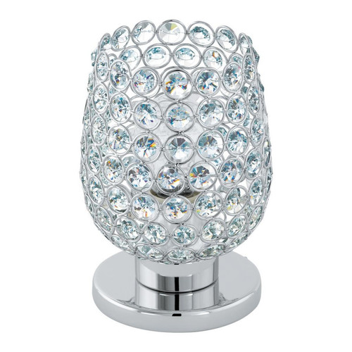 Eglo - Lampe de table 1 lumière chrome, verre cristal, E27 Eglo  - Lampe pince Luminaires