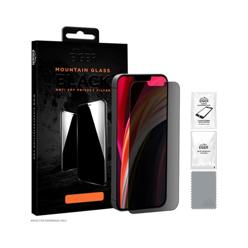 Coque, étui smartphone EIGER Mountain Glass Film protecteur d'écran 2,5D pour iPhone 13 Mini Noir + kit de nettoyage