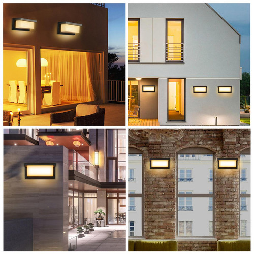 Einfeben Applique Murale LED 18W capteur LED IP65 éclairage extérieur avec détecteur de mouvement patios jardins blanc chaud