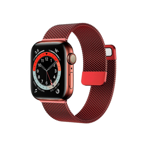 Eko - Eko Bracelet pour Apple Watch 38/40/41mm en acier inoxydable type milanais Rouge Eko  - Accessoires bracelet connecté