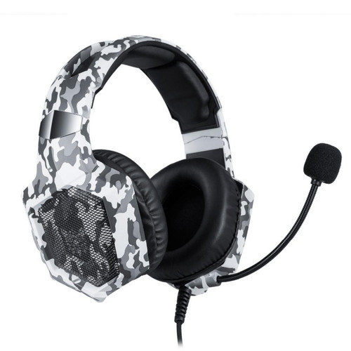 ele ELEOPTION - K8 Camouflage Headset Wired PC Gamer Stereo Gaming Headphones,White - Gaming headset