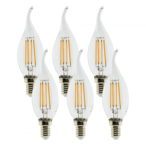 Elexity - Pack de 6 ampoules LED Déco filament 3W E14 Coup de vent - Elexity