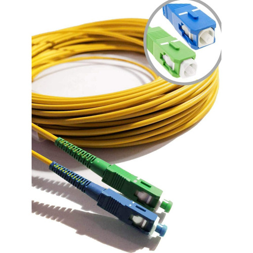 Elfcam - Câble à Fibre Optique (jarretière Optique) Compatible SC/APC à SC/UPC Compatible Free Box (100M) - Câble Optique
