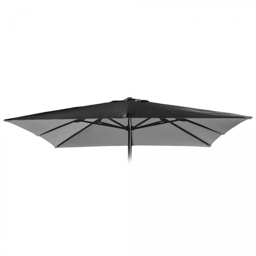 Elios Parasols - Toile de remplacement pour parasol de jardin 3x3 carré Marte Noir sans lambrequin - Parasols