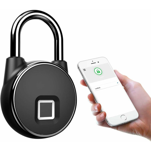 Verrou, cadenas, targette Elixir Cadenas intelligent Bluetooth étanche sans clé avec empreintes digitales, cadenas de sécurité antivol pour porte, sac, tiroir, valise