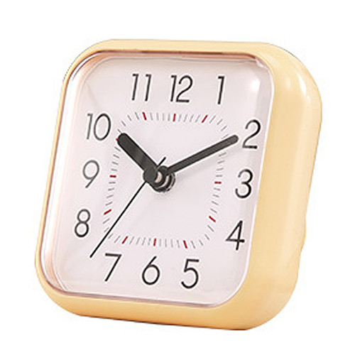 Elixir - Horloge de salle de bain horloge murale étanche et antibuée trois ventouses horloge jaune - Grande horloge murale Réveil