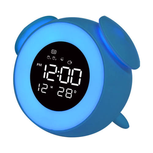 Elixir - Musique Réveil LED lumière d'ambiance, LED réveil lumière horloge bleu Elixir  - Réveil