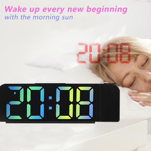 Réveil Réveil numérique Réveil à projection simple LED grand affichage de police style d'horloge électronique2