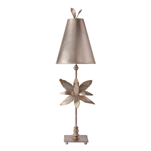 Lampes à poser Elstead Lighting 1 Lampe de Table Lumineuse Design Feuilles Florales Argentées, E27