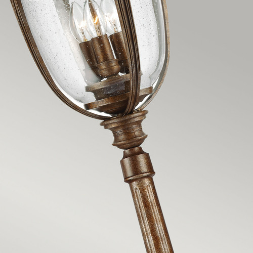 Elstead Lighting Grand lampadaire extérieur à 3 ampoules bronze britannique IP44, E14