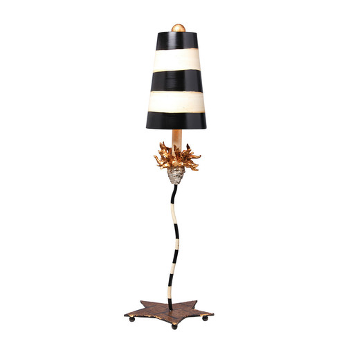 Elstead Lighting - Lampe de table à 1 lumière feuille d'or avec rayures noires, taupe, E27 Elstead Lighting - Luminaires