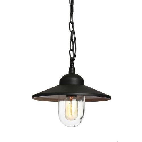 Elstead Lighting - Lanterne à chaîne de plafond extérieur à 1 ampoule noire IP44, E27 - Spot, projecteur Elstead Lighting