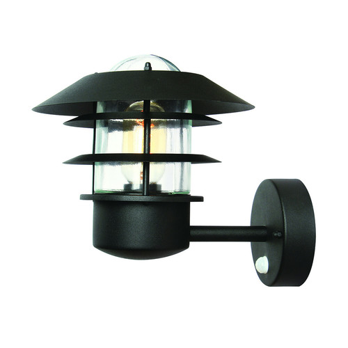 Applique, hublot Elstead Lighting Lanterne murale extérieure à 1 ampoule noire avec capteur de mouvement PIR IP44, E27