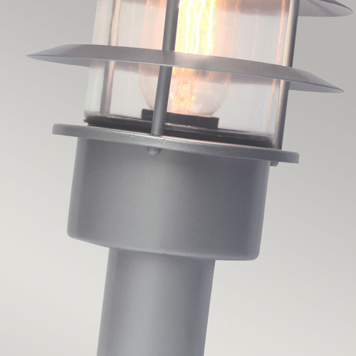 Elstead Lighting Lanterne sur piédestal d'extérieur à 1 lumière, argent, 304 Ss IP44, E27