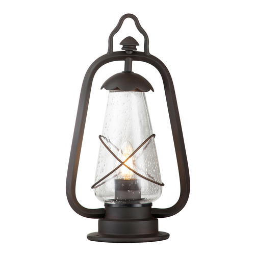 Borne, potelet Elstead Lighting Lanterne sur piédestal d'extérieur à 1 lumière, bronze vieilli IP44, E14