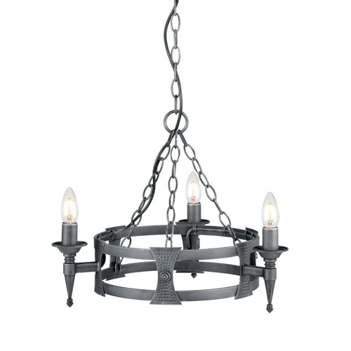 Elstead Lighting - Lustre à 3 ampoules noir, finition argentée, E14 Elstead Lighting  - Maison Multicolour