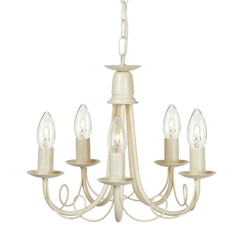 Elstead Lighting - Lustre à 5 ampoules ivoire, finition dorée, E14 Elstead Lighting - Luminaires