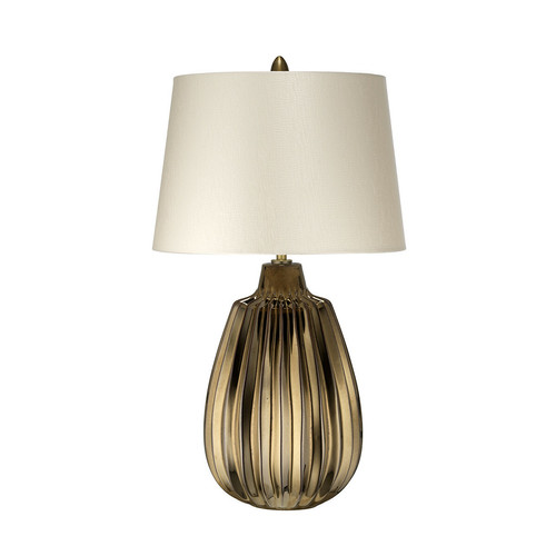 Elstead Lighting - Petite lampe de table à 1 ampoule, céramique bronze, abat-jour nacré, E27 Elstead Lighting  - Lampe à lave Luminaires