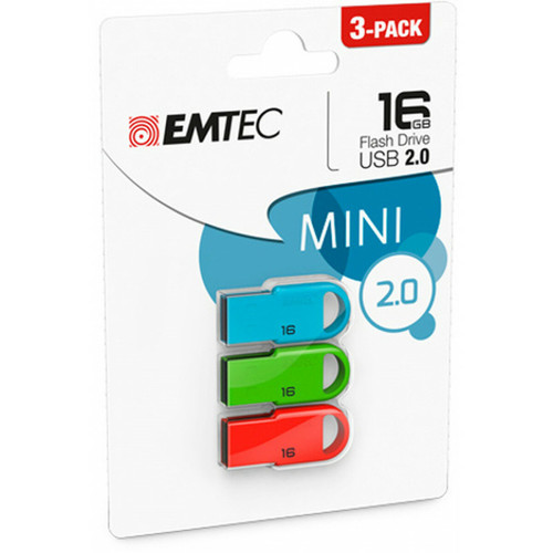 Clés USB Emtec Pack de 3 mini clés USB 2.0 Emtec D250 16 Go