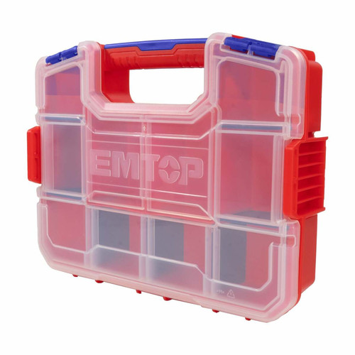 Boîtes à outils EMTOP Lot de 2 boîtes de rangement Organiseur en plastique EMTOP 15 Séparateurs amovibles+EMTOP