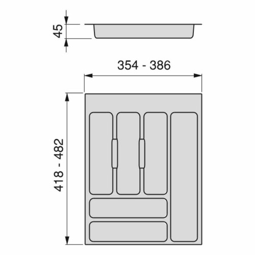 Emuca Range-couvert pour tiroir Optima Universal Pour tiroir de 40 cm.