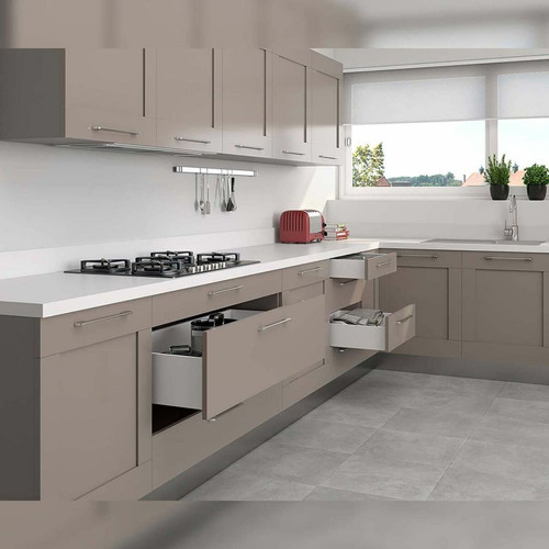 Glissière, coulisse de tiroir Kit tiroir blanc meuble cuisine et salle de bain Concept Pour tiroir de 50 x 10.5 cm