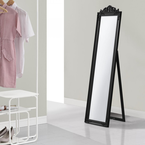En.Casa - Miroir sur Pied Arezzo Inclinable 160 x 40 cm Noir Mat [en.casa] En.Casa  - Bonnes affaires Miroirs