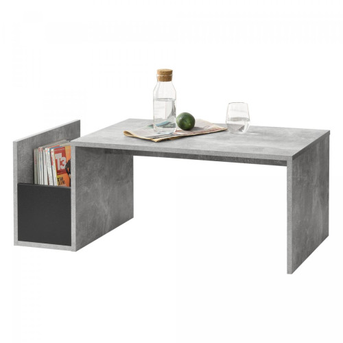 En.Casa - Table Basse pour Salon Bollnäs 90 x 45 x 35 cm Effet Béton Noir [en.casa] - Table basse beton