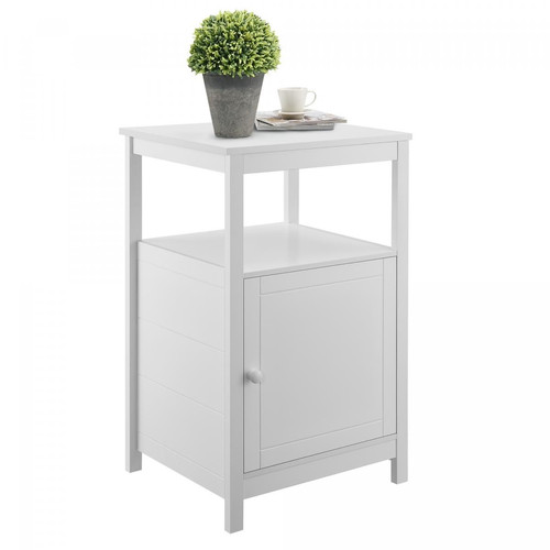 En.Casa - Table d'appoint Merijärvi avec compartiment de stockage à porte 79 x 48 x 39 cm blanc [en.casa] En.Casa  - Tables d'appoint