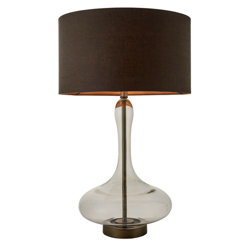 Endon - 1 lampe de table lumineuse en verre teinté gris fumé et étain vieilli, E27 Endon  - Lampes à poser