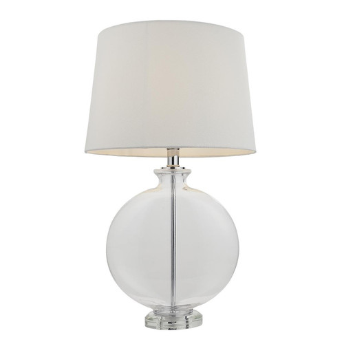 Endon - Lampe de table en verre transparent, abat-jour en nickel - Lampes à poser