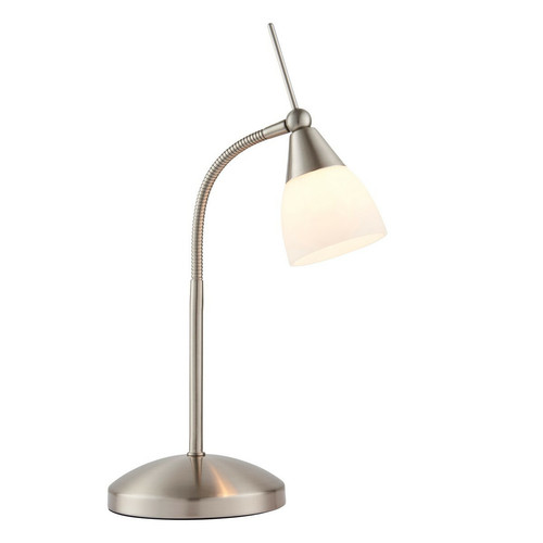 Endon - Lampe de Table Chrome Satiné, Verre Blanc, G9 Endon - Maison