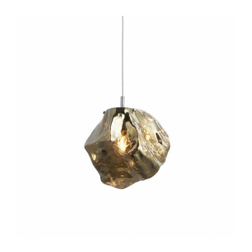 Endon - Plafonnier Rock 1 ampoule Acier,verre Verre métallique en bronze,Chrome Endon  - Luminaires Endon