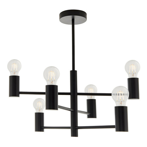 Endon - Semi-plafonnier à 6 ampoules noir mat, E27 Endon  - Luminaires