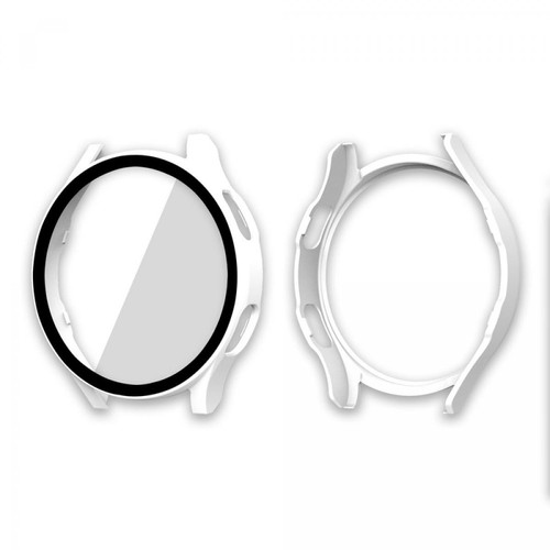 Accessoires montres connectées Enkay Coque en TPU 2-en-1 caoutchouté blanc pour votre Samsung Galaxy Watch4 44mm