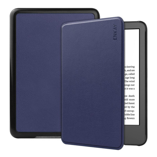 Enkay - Etui en PU ENKAY anti-chute, avec fonction veille/réveil automatique pour votre Amazon Kindle Paperwhite 11th Gen (2022) - bleu foncé - Kindle paperwhite