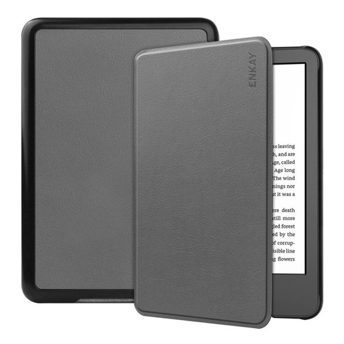 Enkay - Etui en PU ENKAY anti-chute, avec fonction veille/réveil automatique pour votre Amazon Kindle Paperwhite 11th Gen (2022) - gris Enkay  - Kindle paperwhite