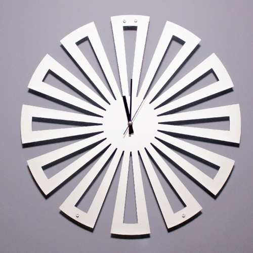 EPIKASA - Horloge Géométrique 2 EPIKASA  - Horloges, pendules Horloge murale a quartz tete de mort fond blanc