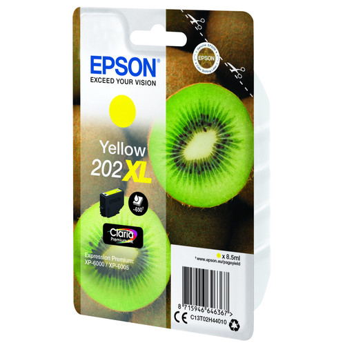 Epson - 202XL Yellow Ink Cartridge sec 202XL Yellow Ink Cartridge (with security) Epson  - Cartouche, Toner et Papier Epson