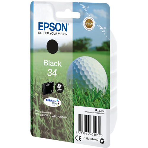 Epson - Epson Golf ball Singlepack Black 34 DURABrite Ultra Ink Epson  - Epson
