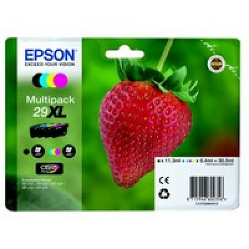 Epson - Epson 29XL /T2996 Pack 4 Cartouches Noir/couleurs C13T299645 (Fraise) Epson  - Cartouche, Toner et Papier