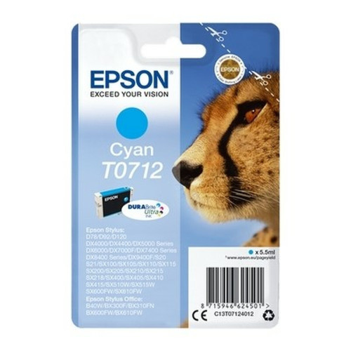 Epson - Epson Guepard Cartouche Cyan C13T07124010 (T0712) Epson  - Cartouche epson guepard