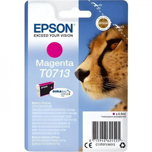 Epson - Cartouche d'Encre - Imprimante EPSON  T0713 Magenta - Guépard (C13T07134012) Epson  - Cartouche epson guepard