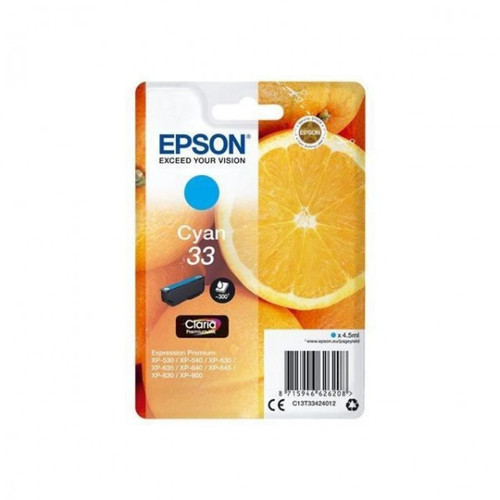 Epson - Cartouche d'Encre - Imprimante EPSON  T3342 Cyan - Oranges (C13T33424012) Epson  - Cartouche, Toner et Papier