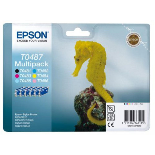 Epson - Epson Multipack T0487 Cartouche d'encre d'origine 1 x noir, jaune, cyan, magenta, magenta clair, cyan clair Epson  - Epson