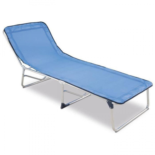 Eredu - EREDU Transat Bain de Soleil 882/Tx - Aluminium et PVC Tisse - Bleu - Transats, chaises longues