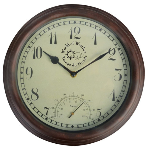 Horloges, pendules Esschert Design Esschert Design Horloge de station avec thermomètre 30,5 cm TF007