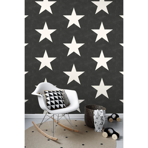 ESTAhome ESTAhome papier peint étoiles noir et blanc - 136457 - 53 cm x 10,05 m