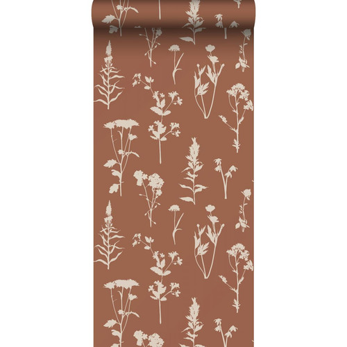 ESTAhome - ESTAhome papier peint fleurs des champs terracotta - ESTAhome